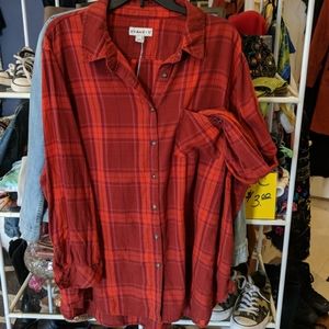 AVA & VIV 100% cotton flannel shirt 4x lk new